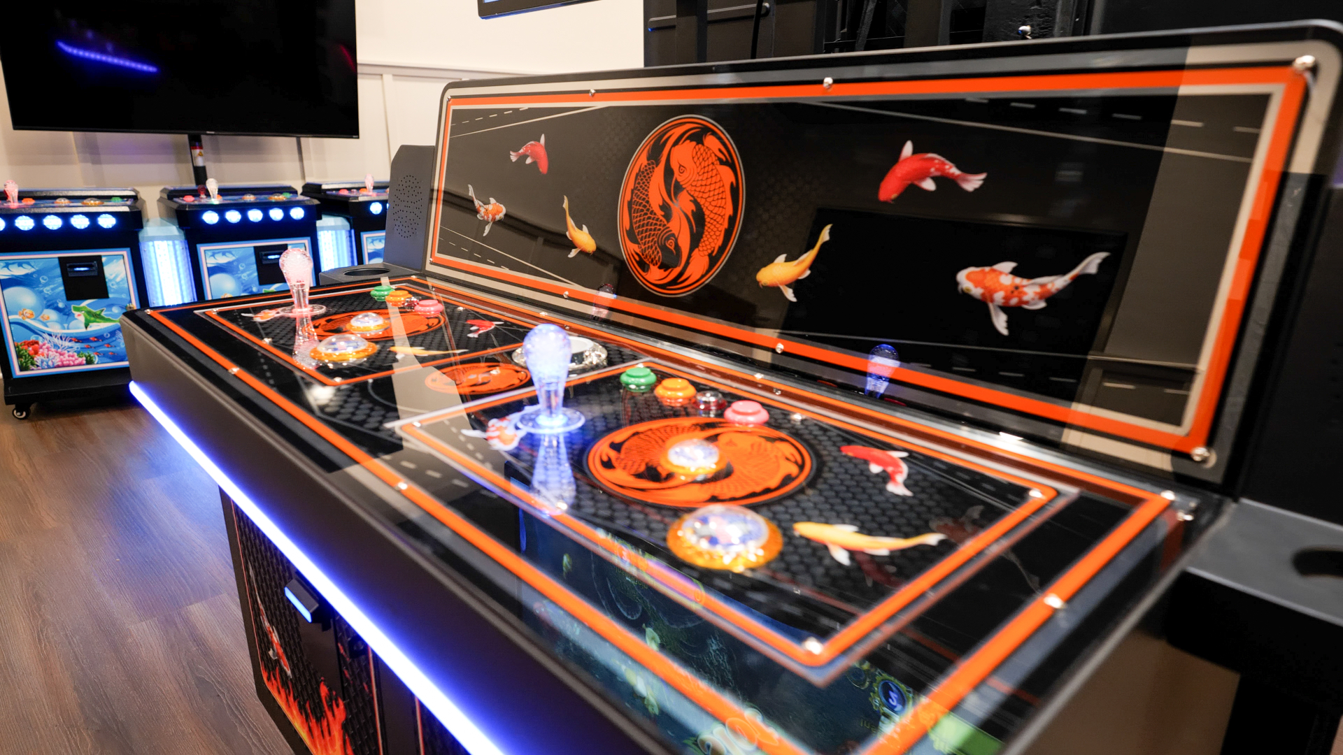 2 fish metal playfield full light